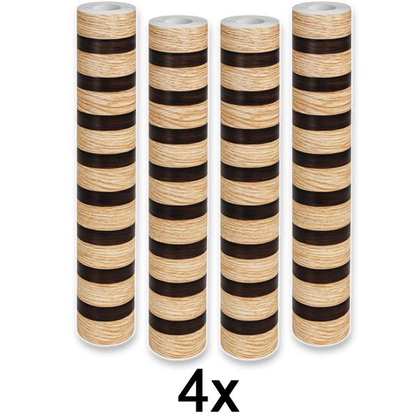 4x Elegantní nástěnná samolepka s efektem dřeva | LINEWALL